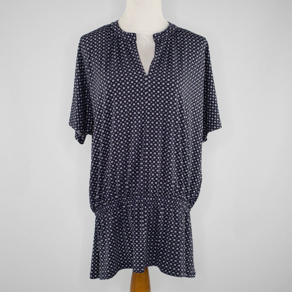 Michael Kors Navy and White blouse tunic 1X